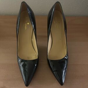 Kate Spade Patent Leather Vivian Black Heels Pointy Toe Pumps